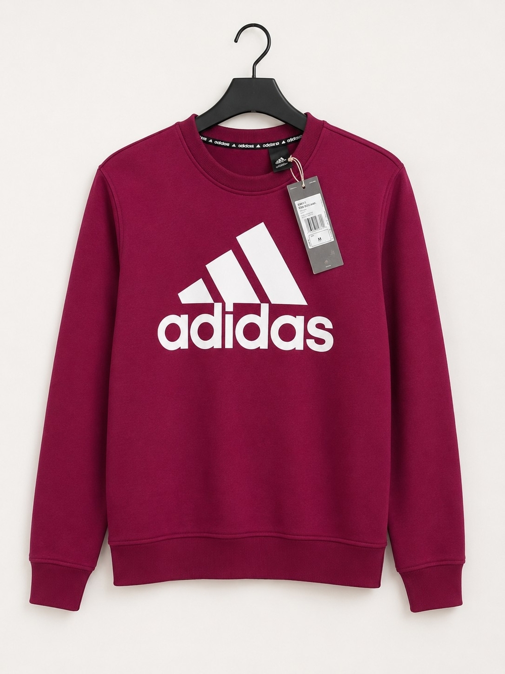 adidas Men's Crewneck Sweatshirt in Burgundy with White Logo
